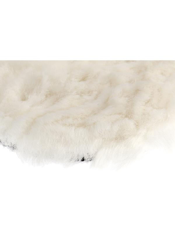 Круг полировальный под липучку ТУНДРА, натуральный мех, 125 мм