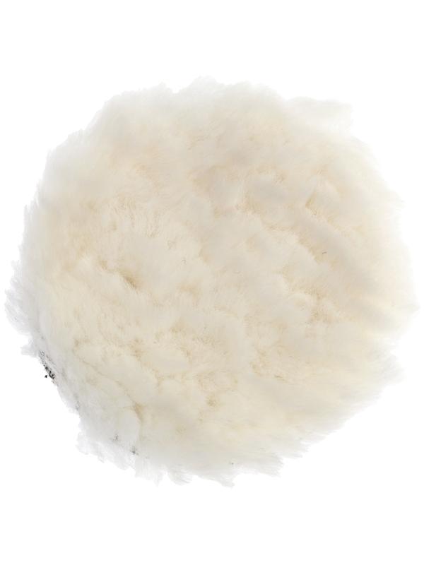 Круг полировальный под липучку ТУНДРА, натуральный мех, 125 мм