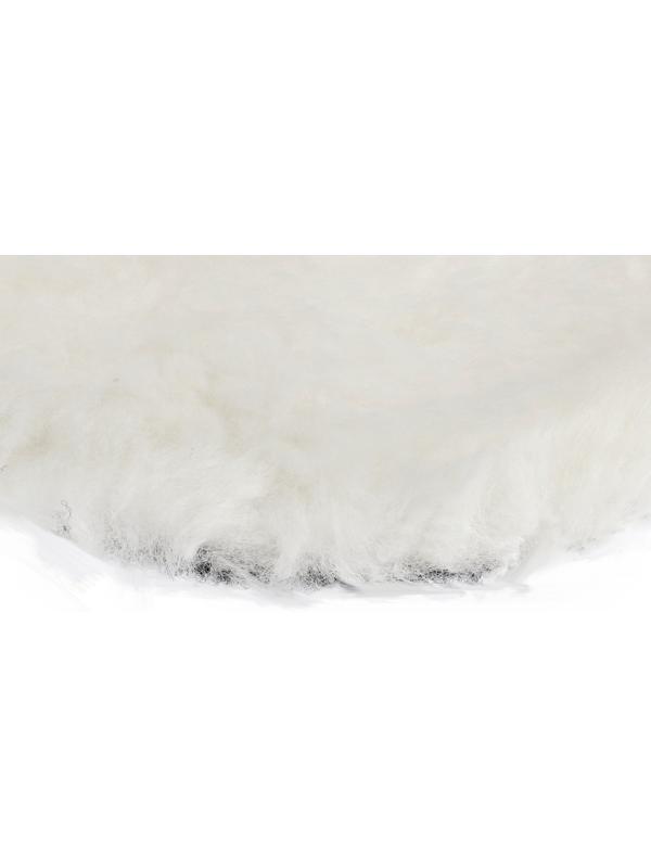 Круг полировальный под липучку ТУНДРА, натуральный мех, 150 мм