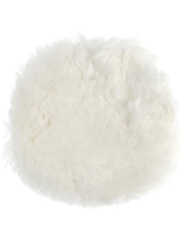 Круг полировальный под липучку ТУНДРА, натуральный мех, 150 мм