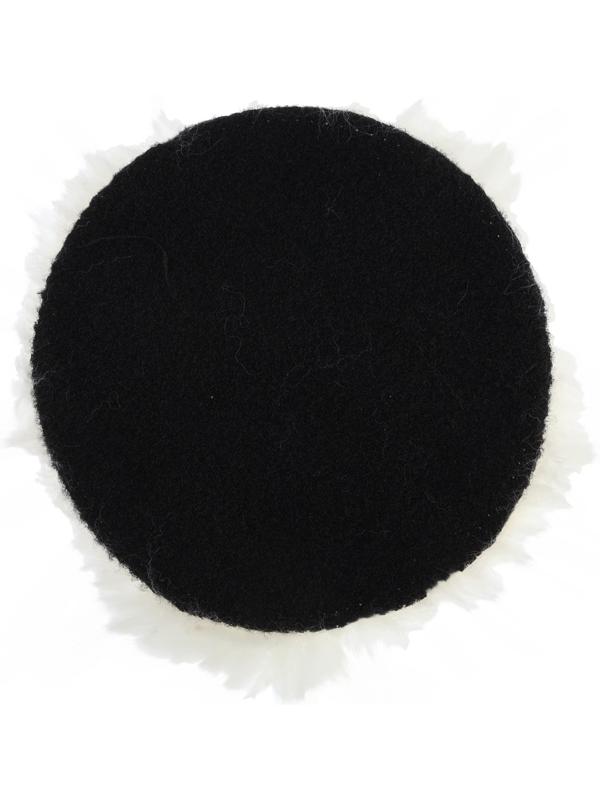 Круг полировальный под липучку ТУНДРА, натуральный мех, 150 мм