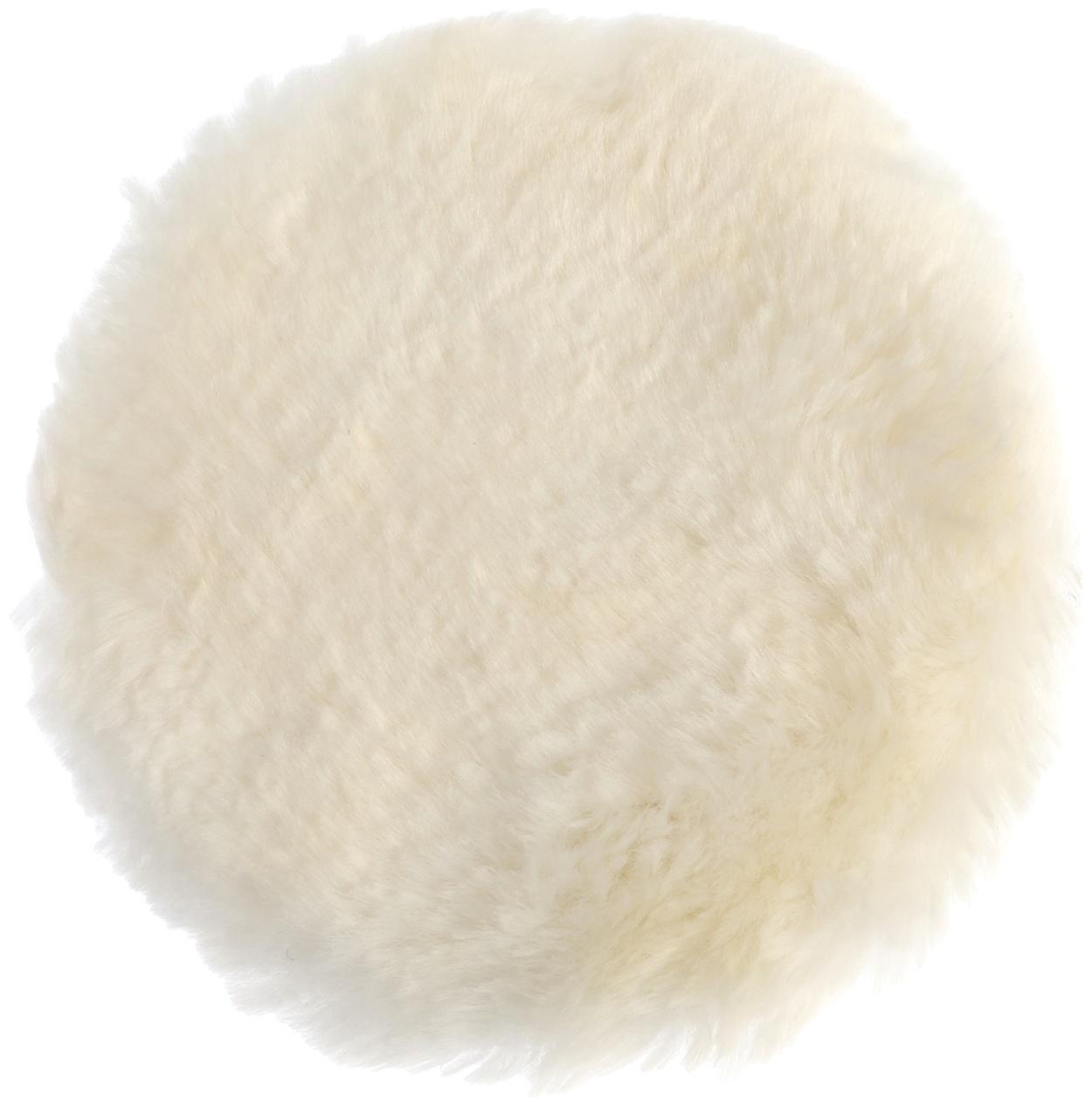 Круг полировальный под липучку ТУНДРА, натуральный мех, 180 мм