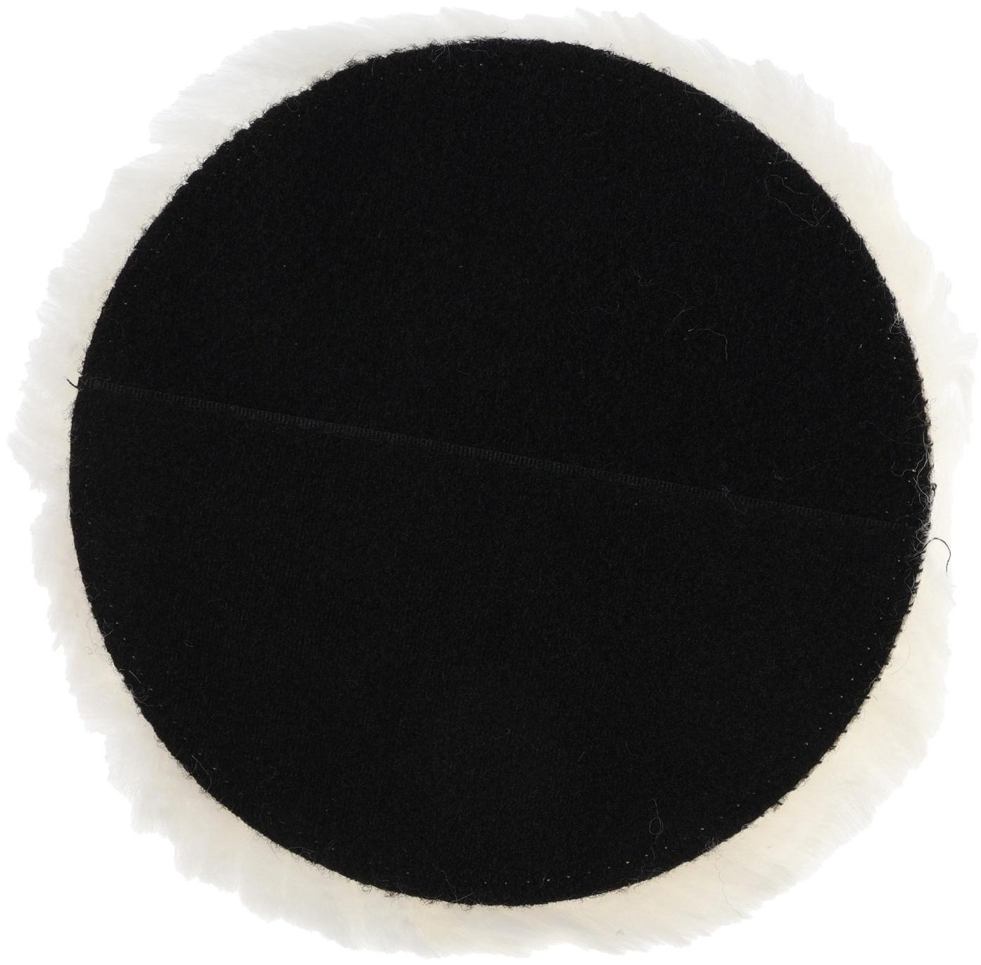 Круг полировальный под липучку ТУНДРА, натуральный мех, 180 мм