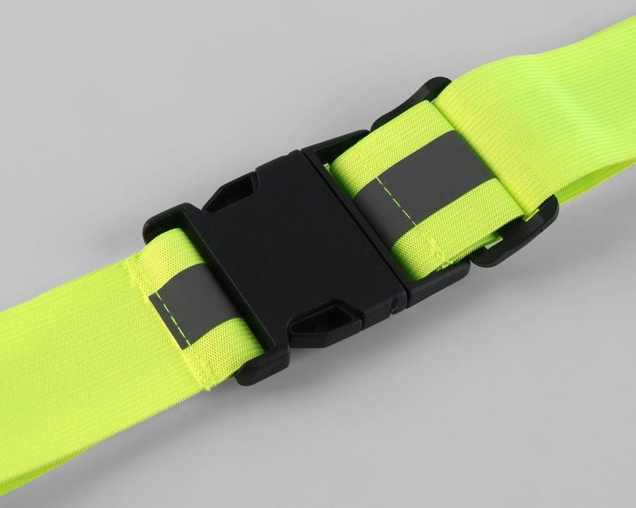 Пояс светоотражающий, эластичный, с фастексом, 50 - 100 см × 4.5 см, зелёный