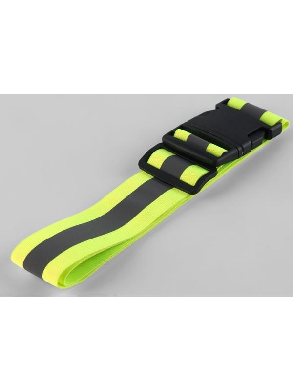Пояс светоотражающий, эластичный, с фастексом, 50 - 100 см × 4.5 см, зелёный