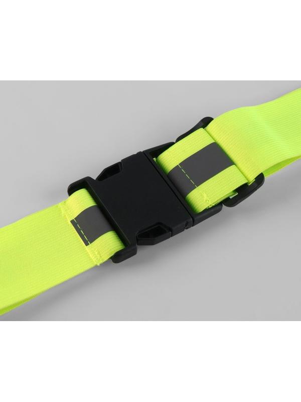Пояс светоотражающий, эластичный, с фастексом, 50 - 100 см × 4.5 см, зелёный