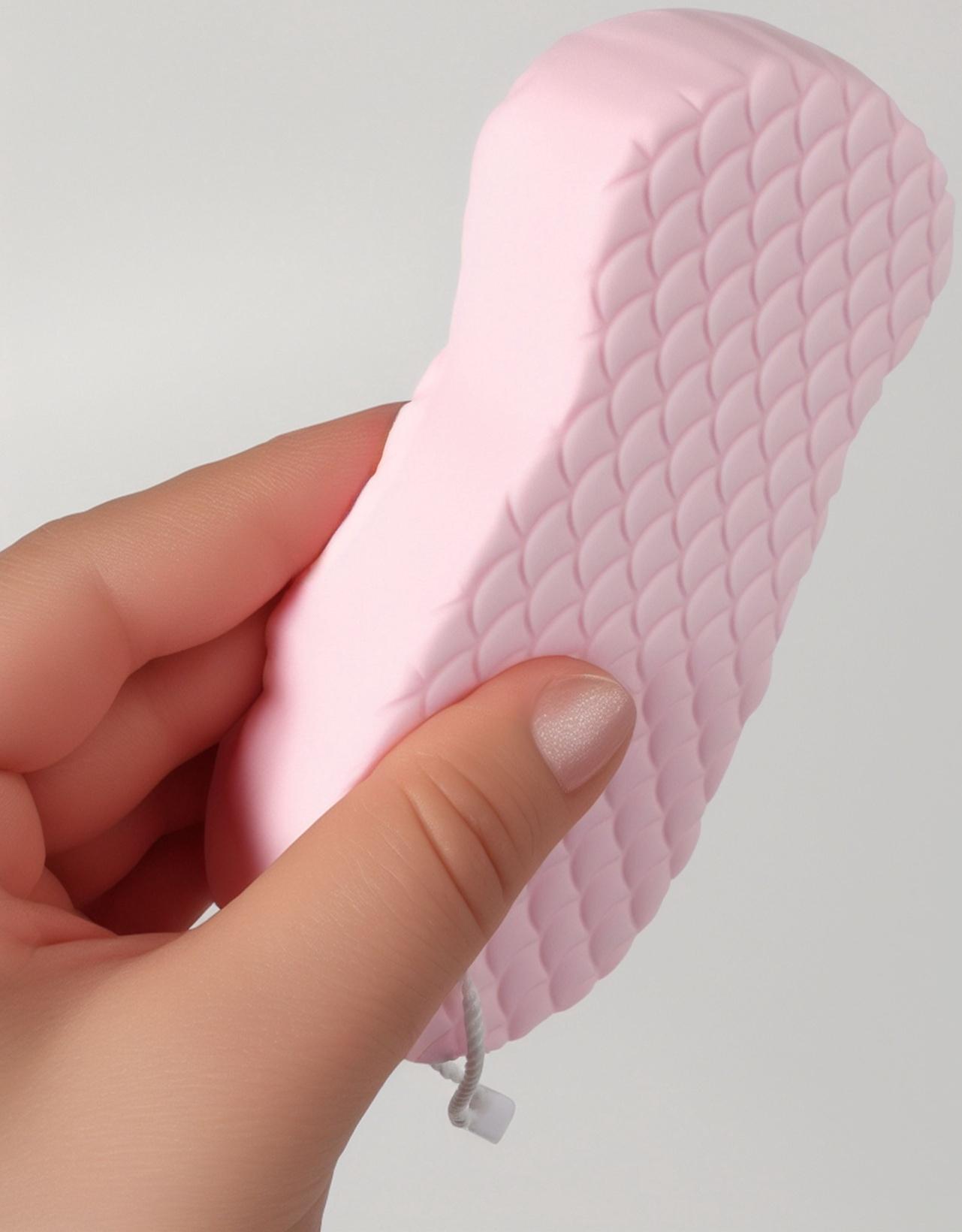 Губка для пилинга тела, 13 × 6,2 × 2,2 см, цвет розовый
