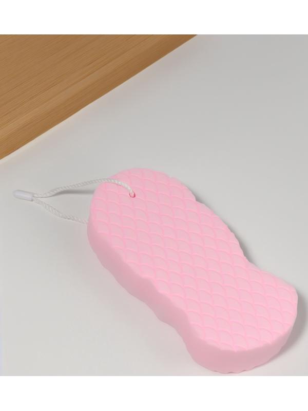 Губка для пилинга тела, 13 × 6,2 × 2,2 см, цвет розовый