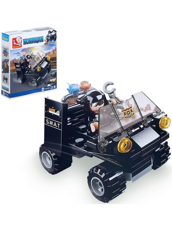 Конструктор блочный для мальчиков Полиция «Полицейский внедорожник», 73 детали