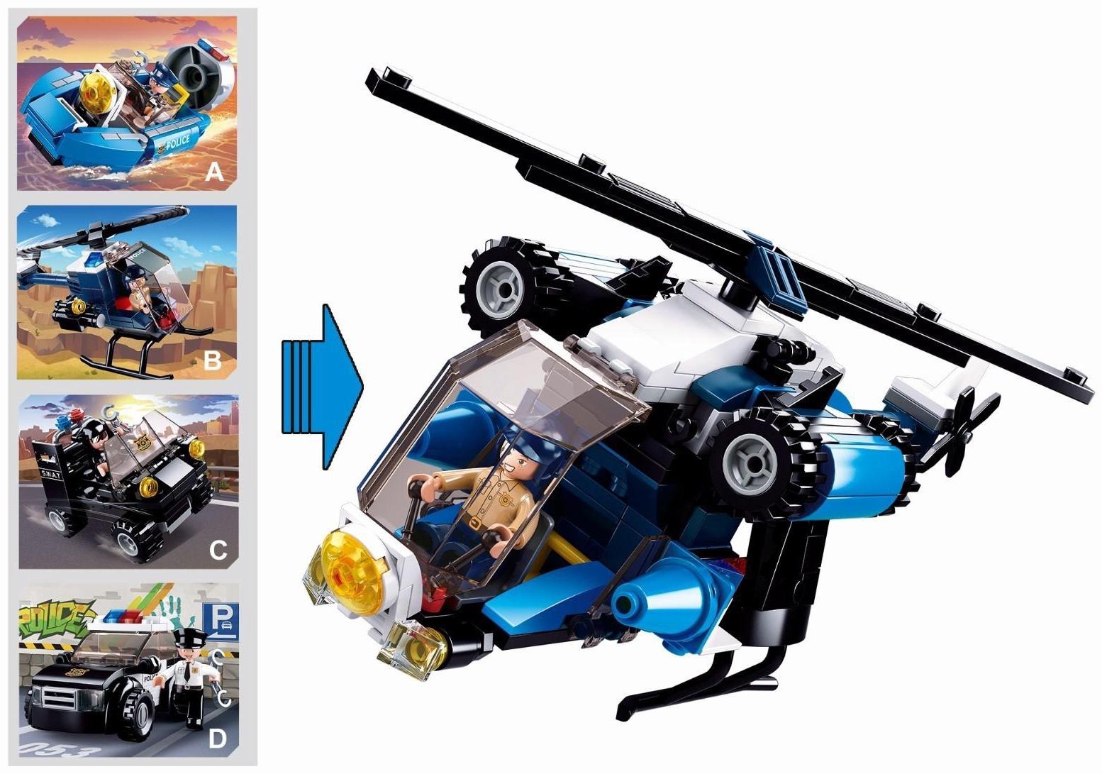 Конструктор блочный для мальчиков Полиция «Полицейский катер», 74 детали