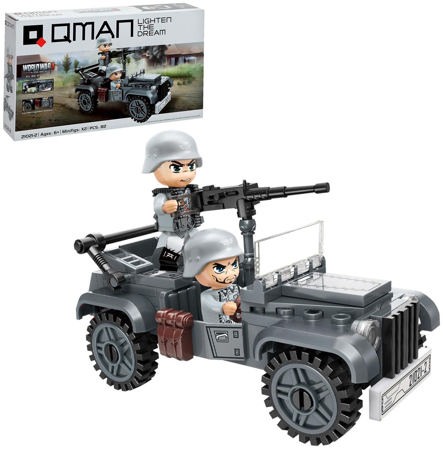 Конструктор блочный Вторая мировая война «Военный внедорожник», 82 детали