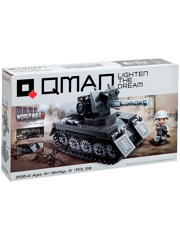 Конструктор блочный Вторая мировая война «Военный танк», 218 деталей