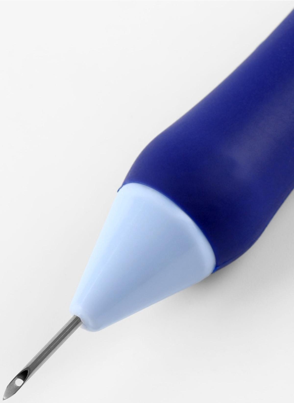 Игла для вышивания, для ковровой техники, d=1.3/1.6/2.2 мм, с нитевдевателями, голубая, синяя