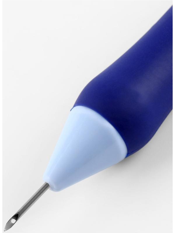 Игла для вышивания, для ковровой техники, d=1.3/1.6/2.2 мм, с нитевдевателями, голубая, синяя