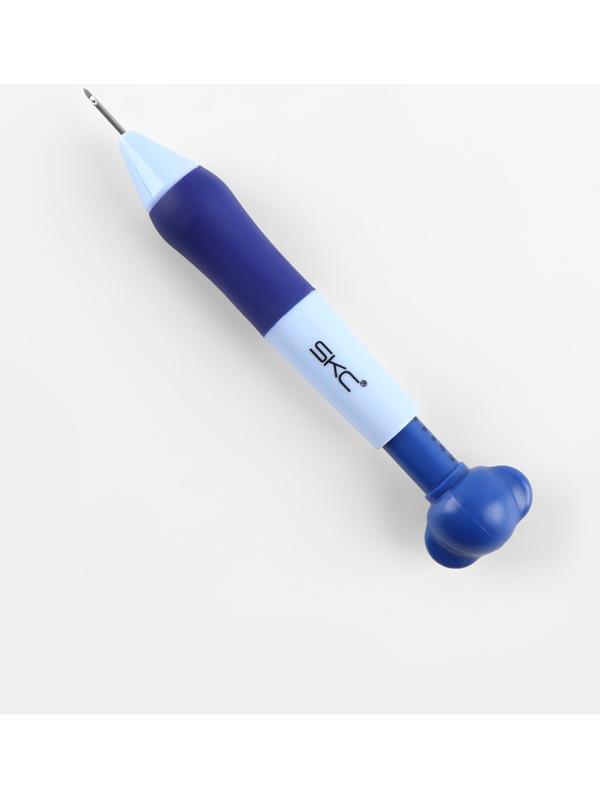 Игла для вышивания, для ковровой техники, d=1.3/1.6/2.2 мм, с нитевдевателями, голубая, синяя