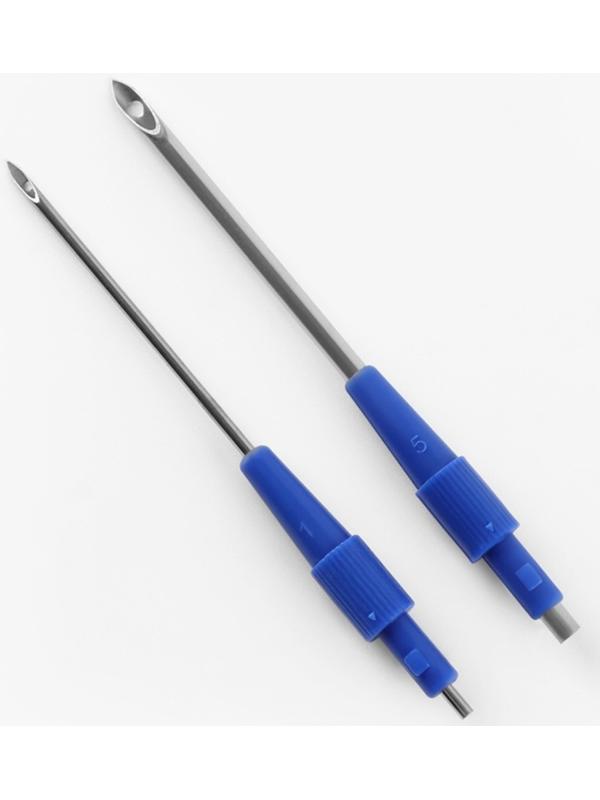 Игла для вышивания, для ковровой техники, d=1.3/1.6/2.2 мм, с нитевдевателями, голубая, синяя