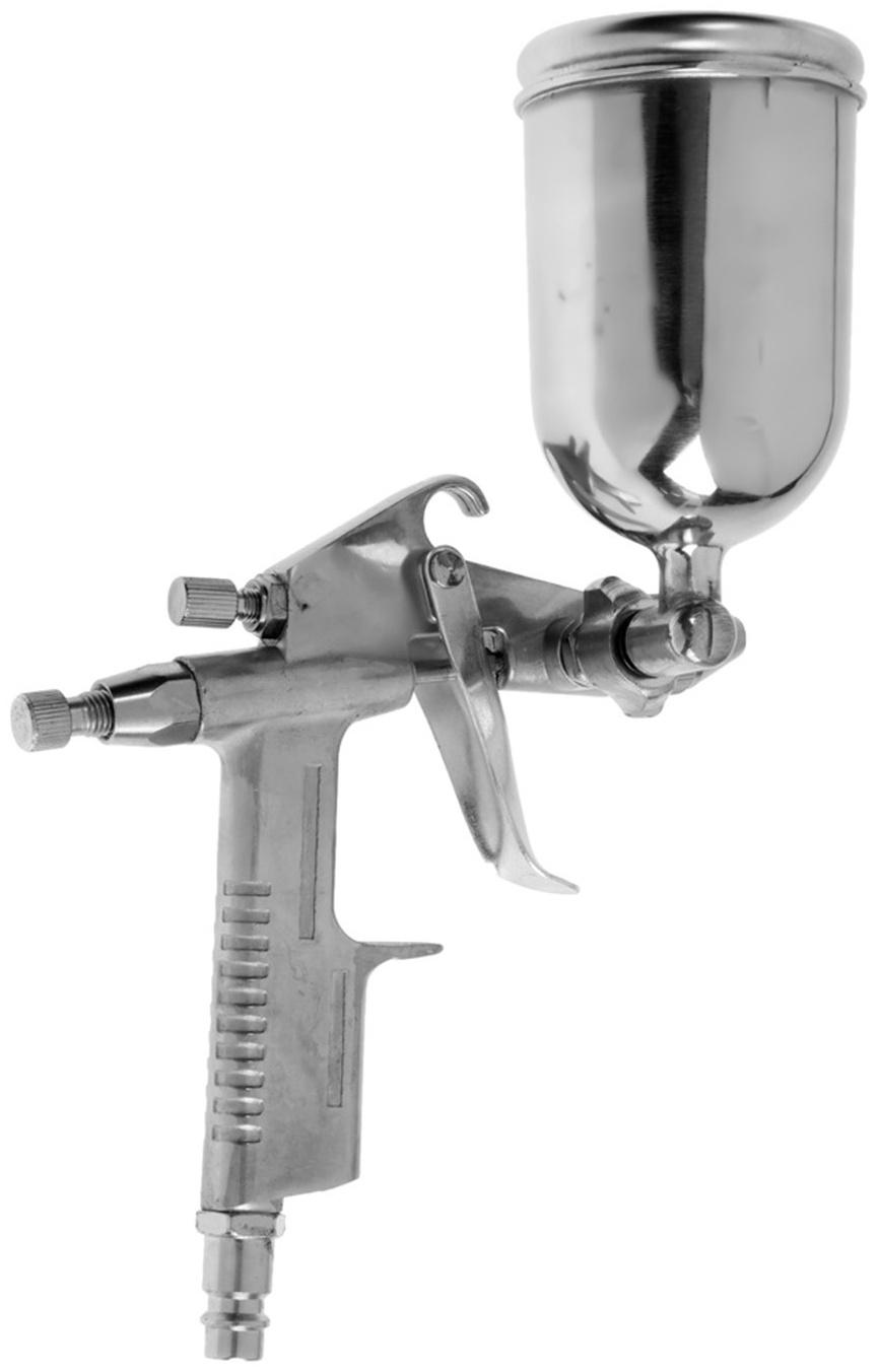 Краскораспылитель пневматический ТУНДРА, до 4 бар, сопло 0.8 мм, верхний бачок 0.1 л