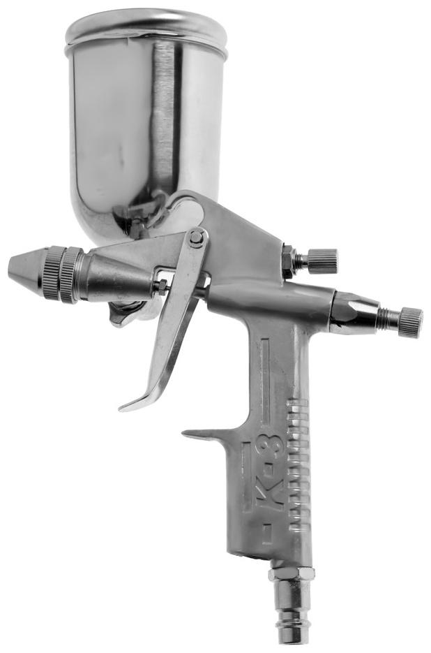 Краскораспылитель пневматический ТУНДРА, до 4 бар, сопло 0.8 мм, верхний бачок 0.1 л