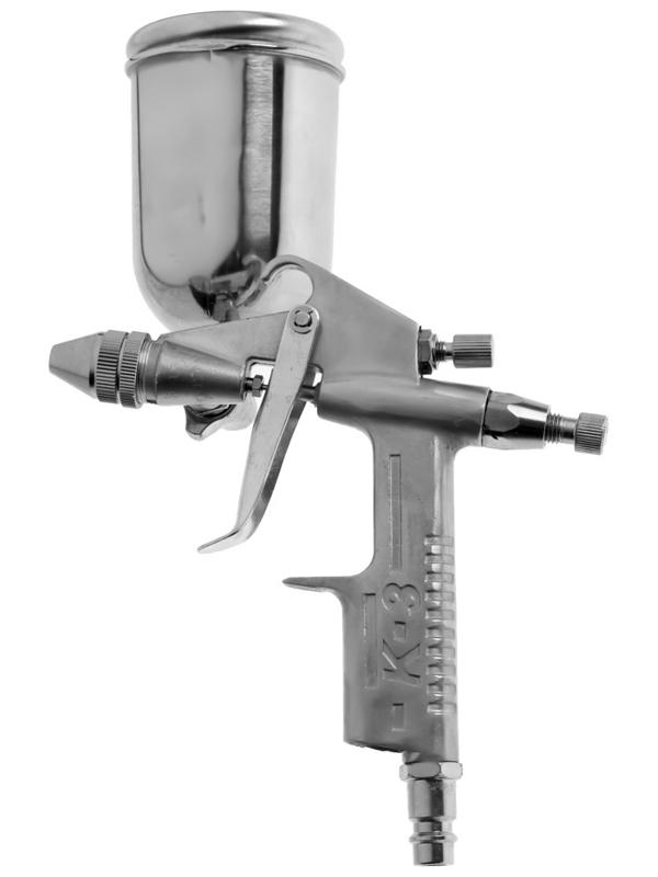 Краскораспылитель пневматический ТУНДРА, до 4 бар, сопло 0.8 мм, верхний бачок 0.1 л