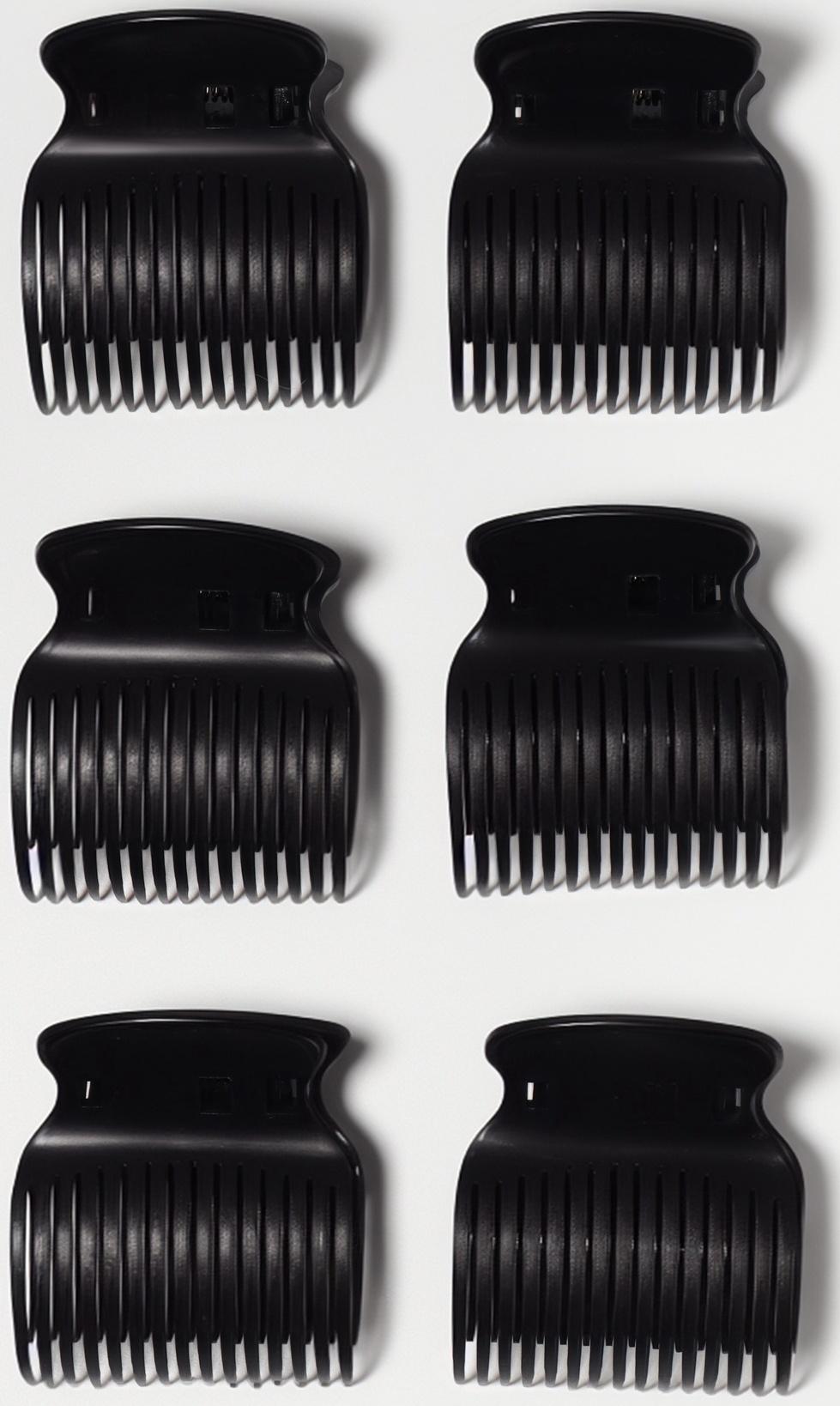 Зажимы для бигуди, набор - 6 шт, цвет чёрный