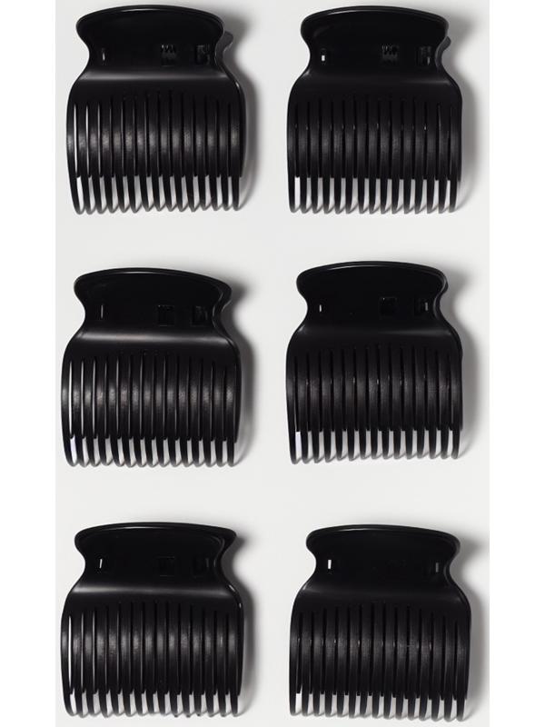 Зажимы для бигуди, набор - 6 шт, цвет чёрный