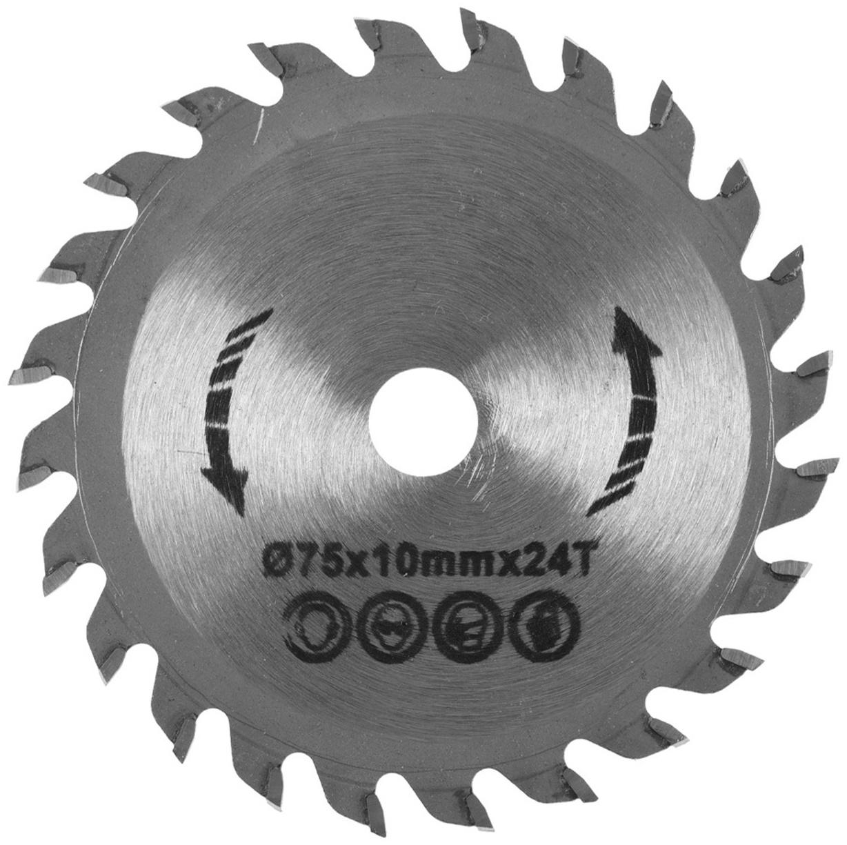 Диск пильный по дереву ТУНДРА, стандартный рез, 75×10 мм, 24 зуба