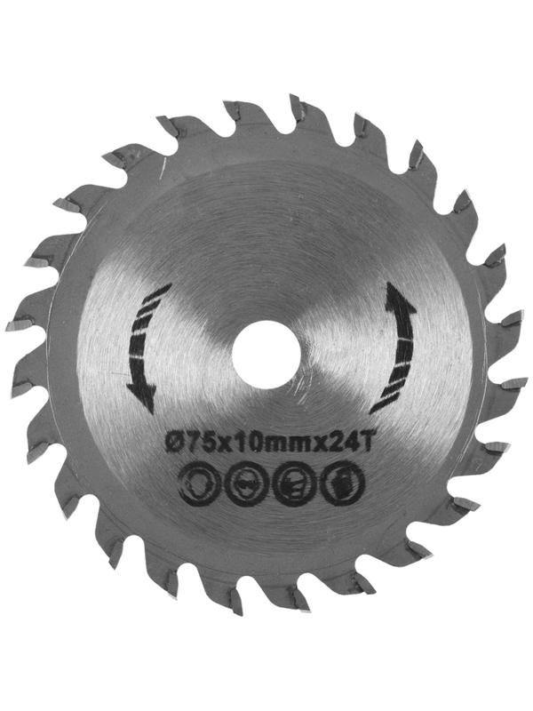 Диск пильный по дереву ТУНДРА, стандартный рез, 75×10 мм, 24 зуба
