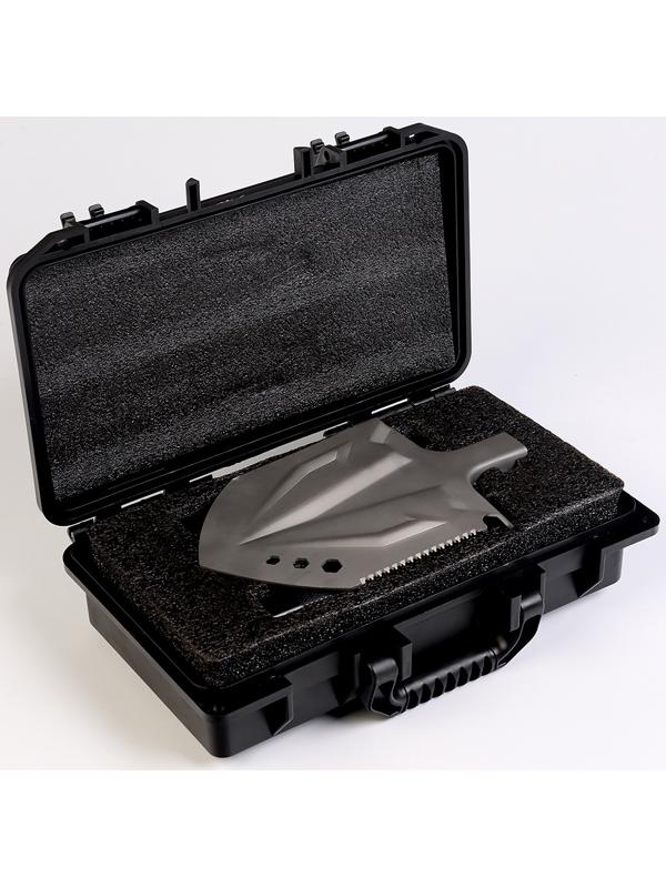 Лопата тактическая многофункциональная, с топором, в кейсе