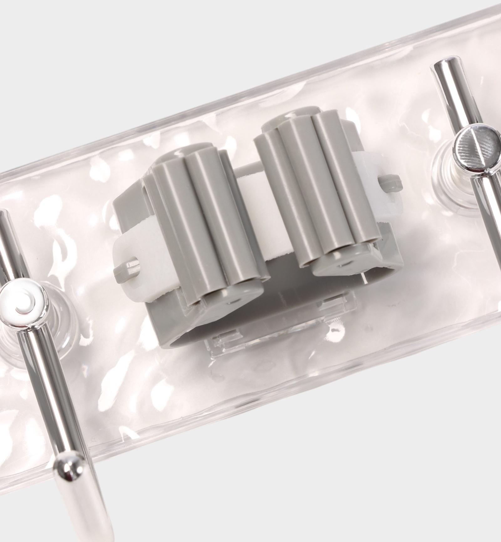 Держатель для швабр настенный самоклеящийся, прозрачная основа, 4 отделения, 42.5×6×6 см