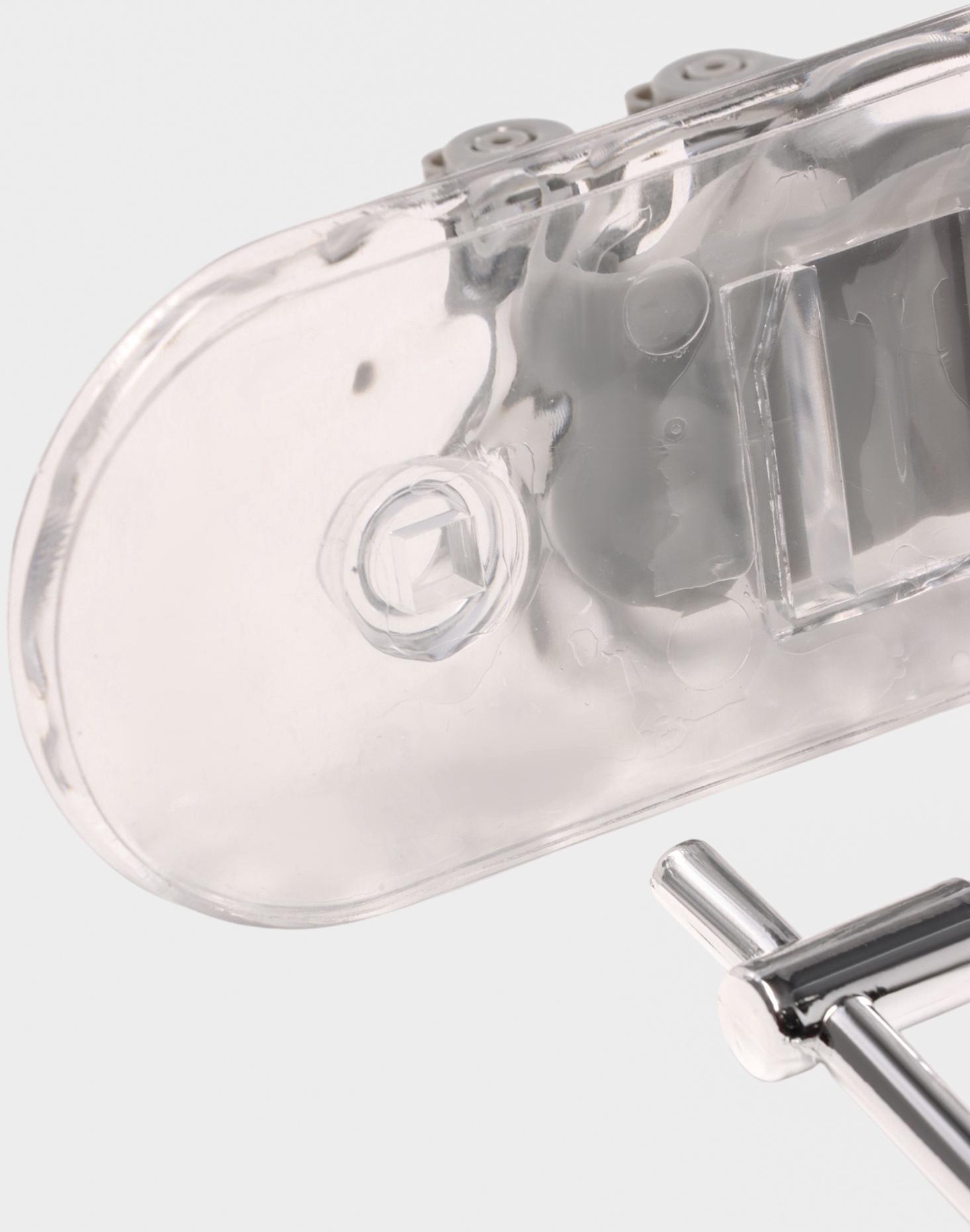 Держатель для швабр настенный самоклеящийся, прозрачная основа, 4 отделения, 42.5×6×6 см