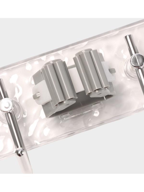 Держатель для швабр настенный самоклеящийся, прозрачная основа, 4 отделения, 42.5×6×6 см