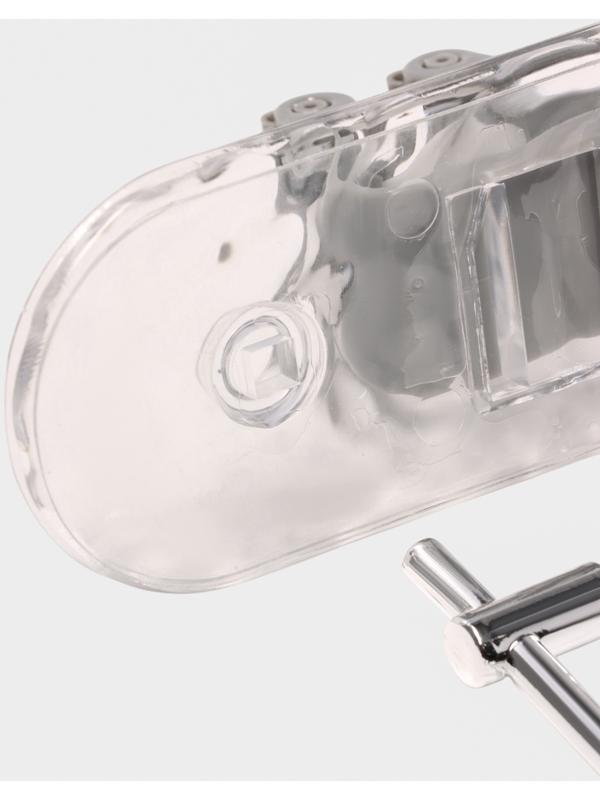 Держатель для швабр настенный самоклеящийся, прозрачная основа, 4 отделения, 42.5×6×6 см