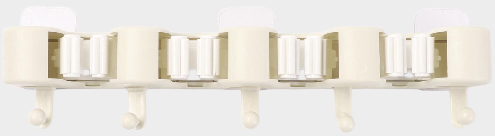 Держатель для швабр настенный самоклеящийся, 4 отделения, 33×6×6 см