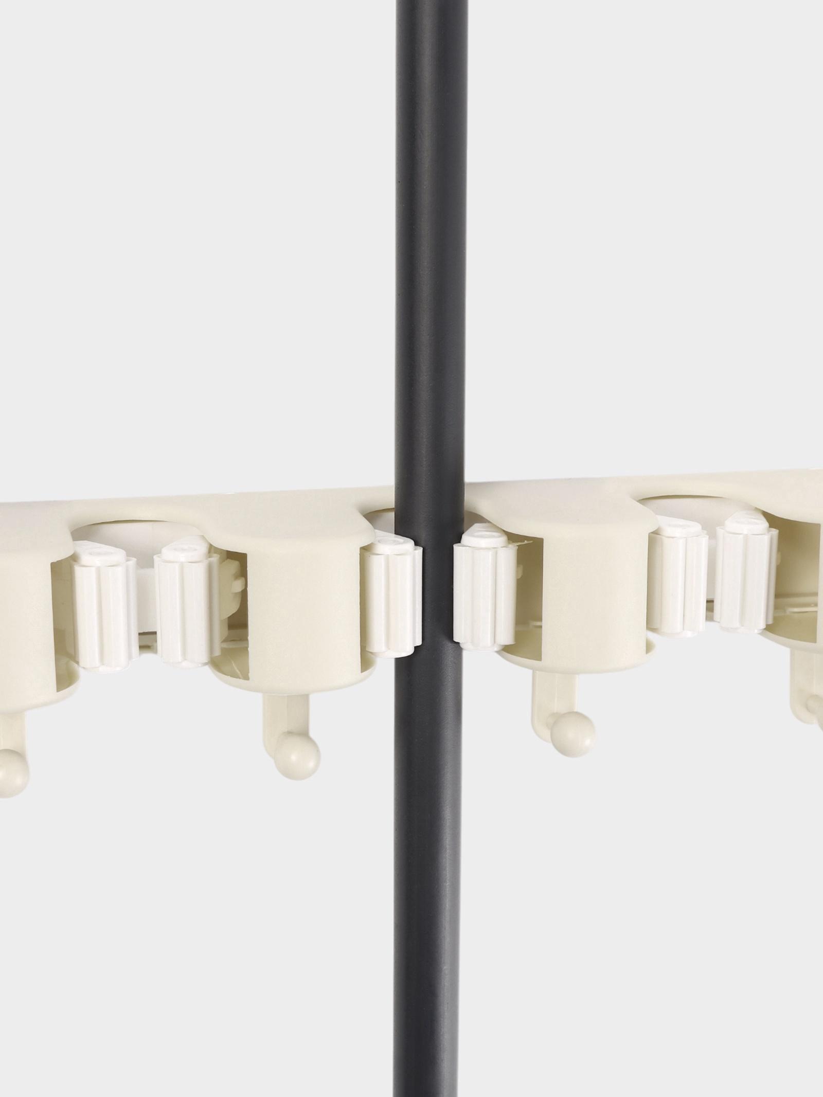 Держатель для швабр настенный самоклеящийся, 4 отделения, 33×6×6 см