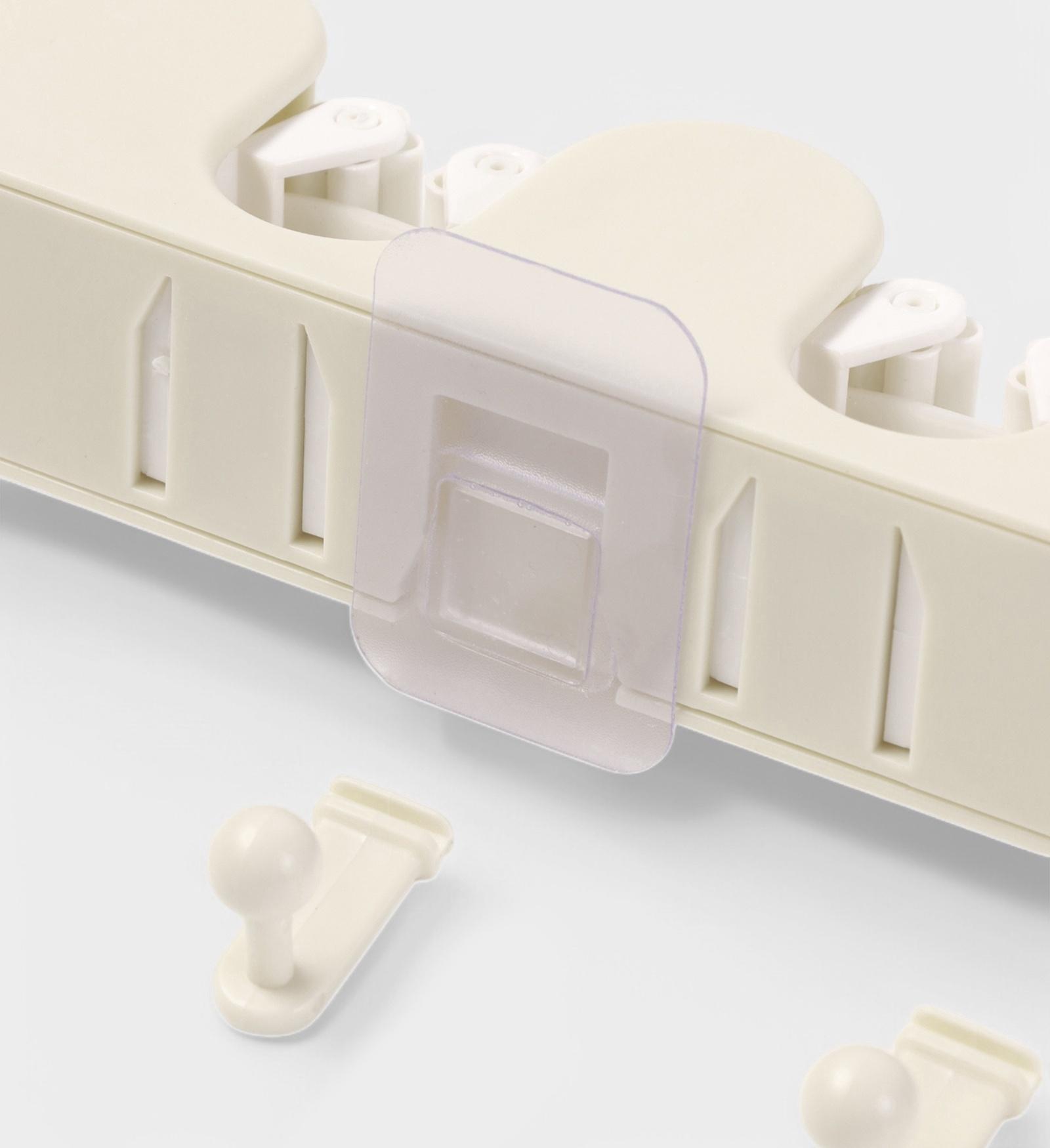 Держатель для швабр настенный самоклеящийся, 4 отделения, 33×6×6 см