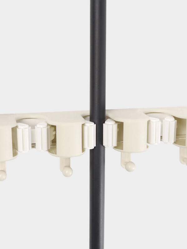 Держатель для швабр настенный самоклеящийся, 4 отделения, 33×6×6 см