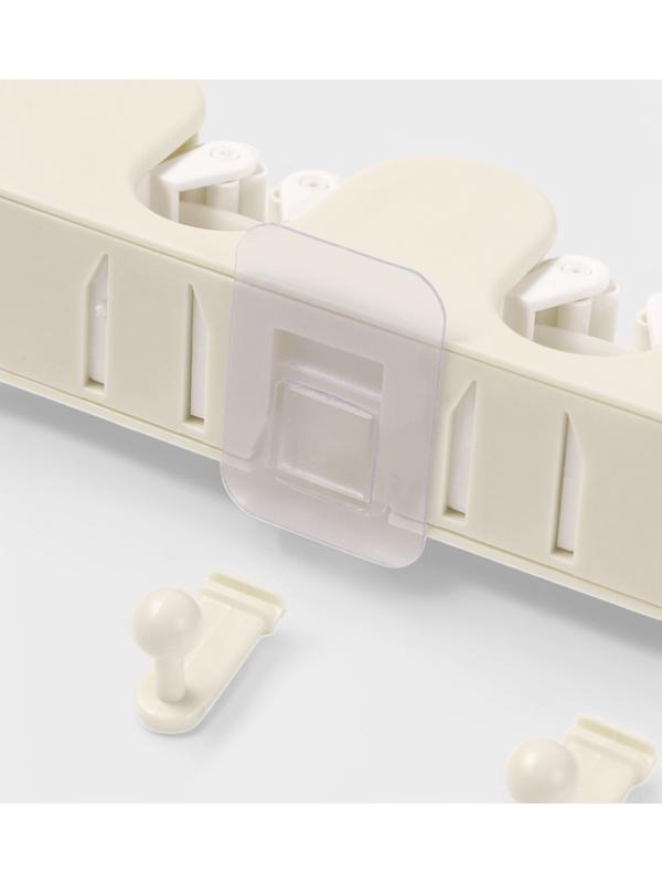 Держатель для швабр настенный самоклеящийся, 4 отделения, 33×6×6 см