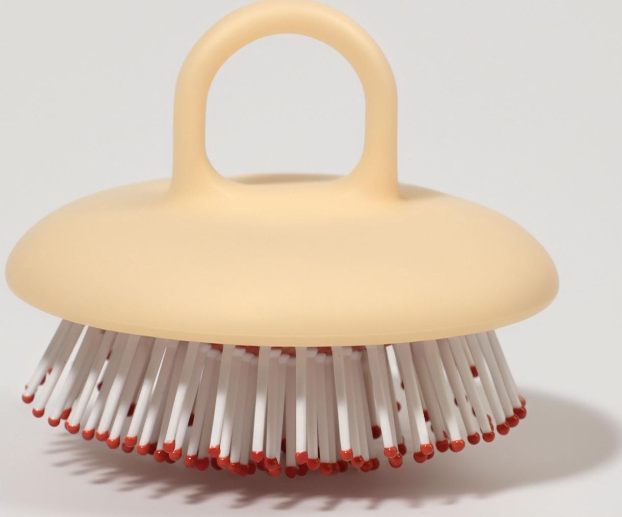 Расчёска массажная, компактная, 8×6.5 см, бежевая