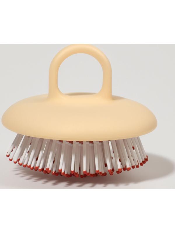 Расчёска массажная, компактная, 8×6.5 см, бежевая