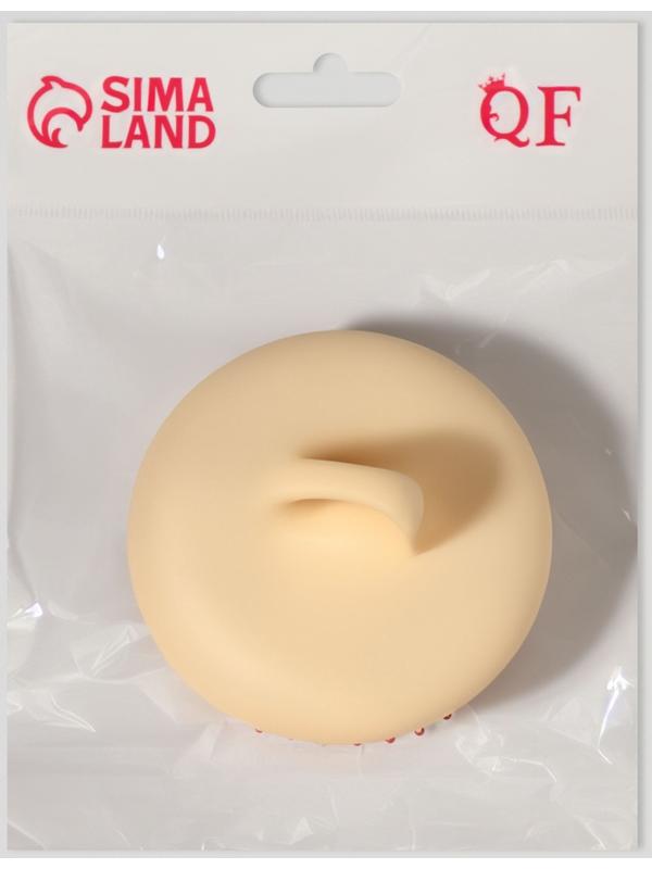 Расчёска массажная, компактная, 8×6.5 см, бежевая