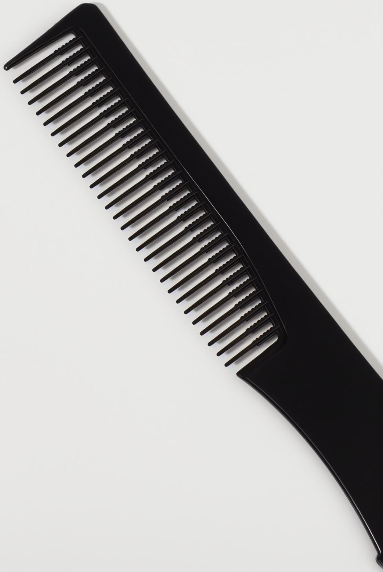 Расчёска для начёса с металлической вилкой, 20×2.7 см, чёрная