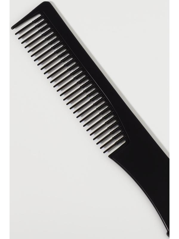 Расчёска для начёса с металлической вилкой, 20×2.7 см, чёрная