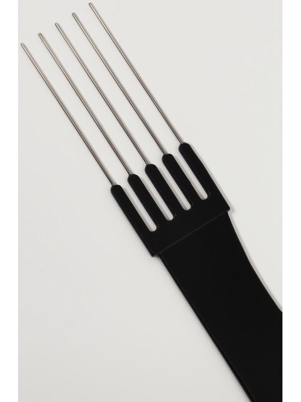 Расчёска для начёса с металлической вилкой, 20×2.7 см, чёрная