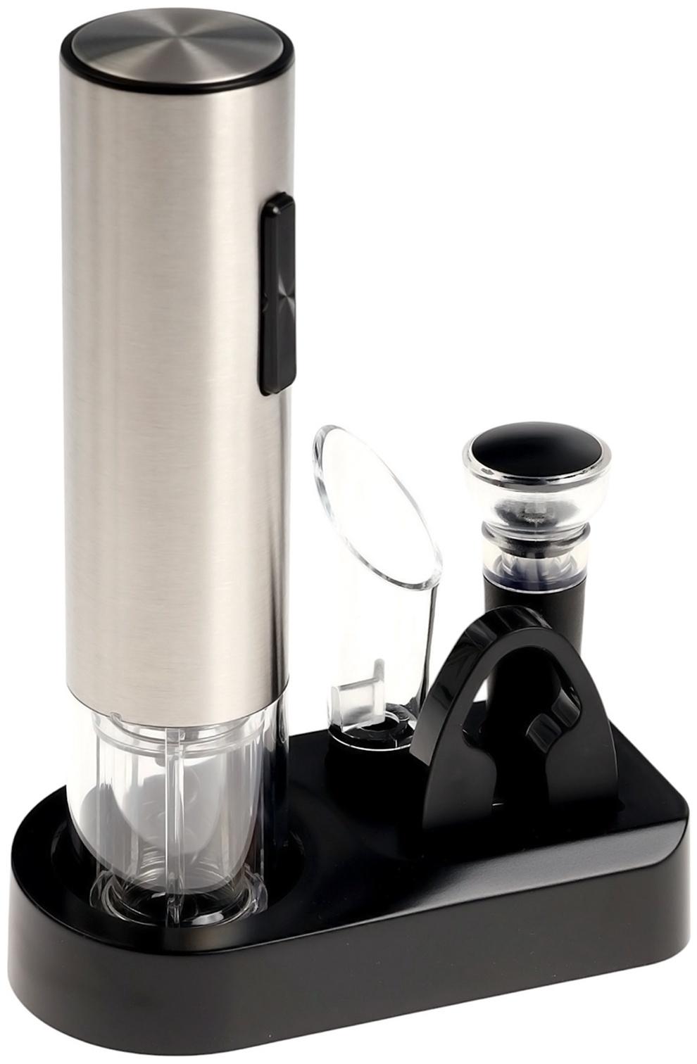 Набор сомелье Windigo LSH-09, пробка, аэратор, штопор, подставка, металл, от АКБ