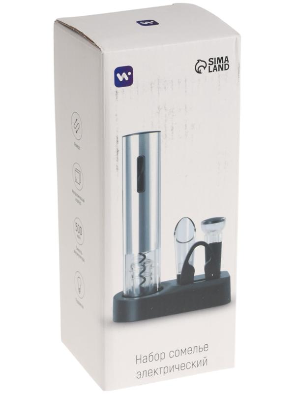 Набор сомелье Windigo LSH-09, пробка, аэратор, штопор, подставка, металл, от АКБ