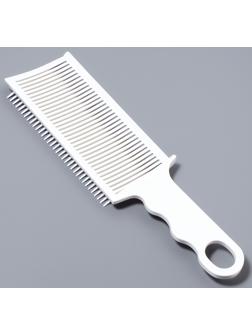 Расчёска для барбера, для стрижки под машинку, 22×6.5×1.5 см, белая