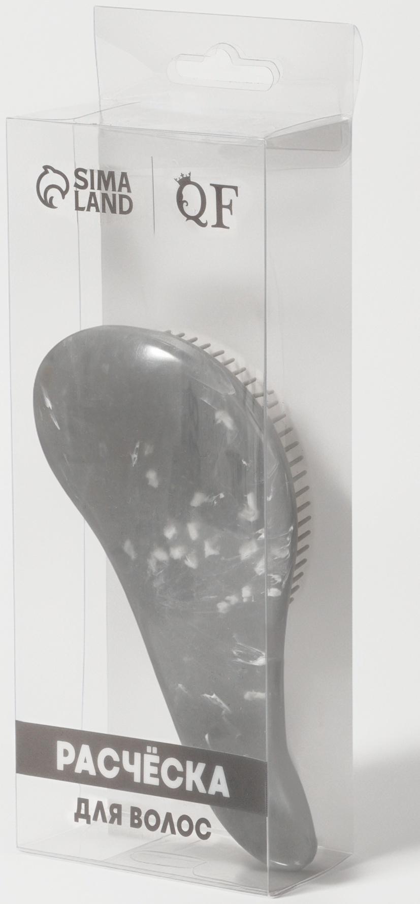 Расчёска массажная, 14.5×6(±1)см, PVC коробка, серая