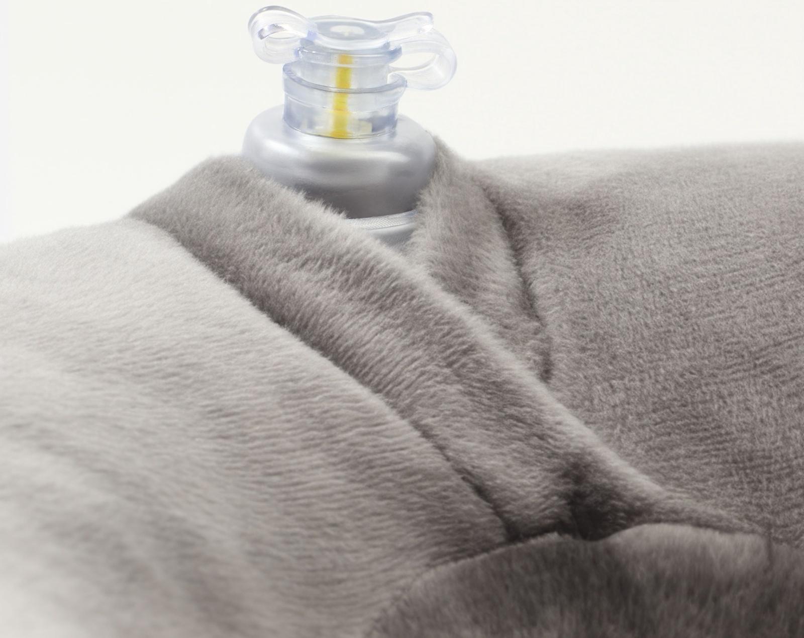 Подушка надувная для шеи, дорожная, 31×31 см, серая