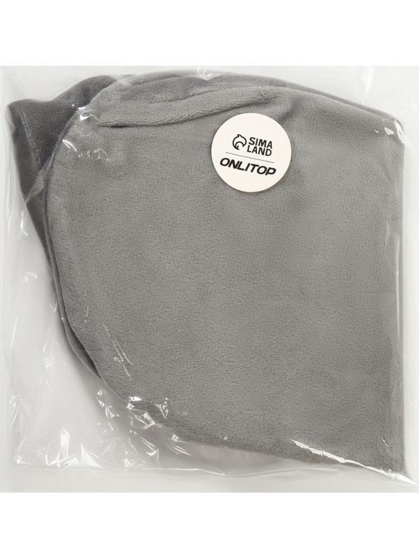 Подушка надувная для шеи, дорожная, 31×31 см, серая