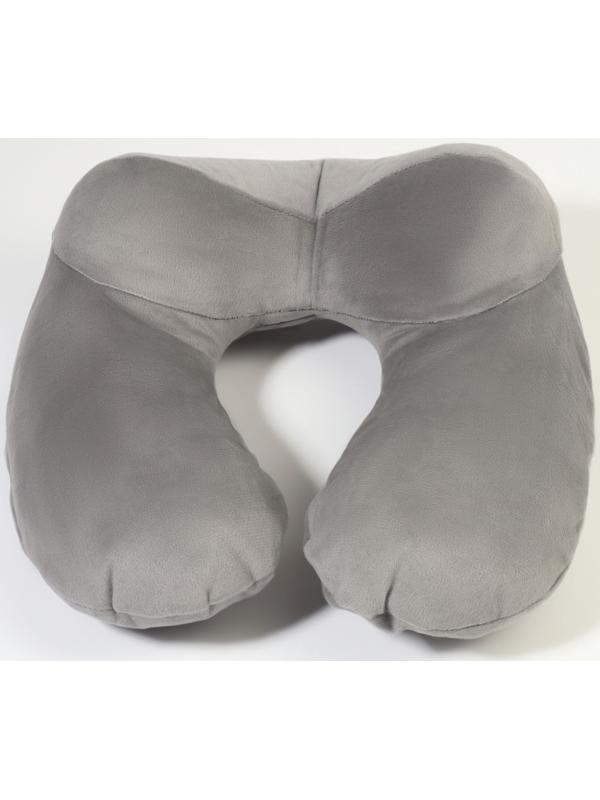 Подушка надувная для шеи, дорожная, 31×31 см, серая